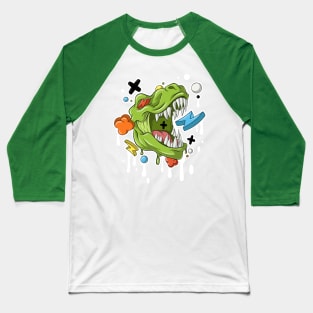 Graffiti Dinosaur Drip Baseball T-Shirt